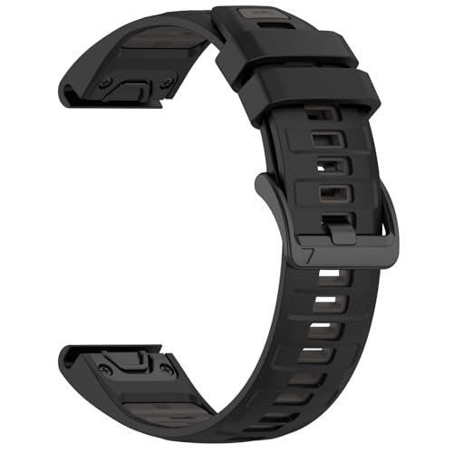 LOKEKE Compatible with Garmin Fenix 8 Replacement Wrist Band - 22mm Replacement Silicone Wrist Watch Band Strap Compatible with Garmin Fenix 8/8 Pro Amoled 47mm(Black+Gray) - Image 4