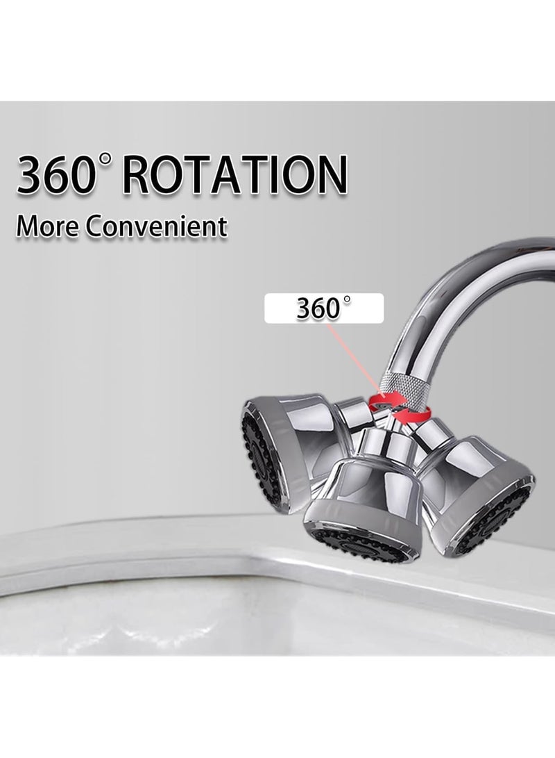 SOLARAE 360 Degree Swivel Sink Faucet Aerator, Kitchen Faucet Head Replacement with 4 Spray Modes, Anti-Splash Sink Faucet Extender, High Pressure Large Flow Aerator, Silver - Image 5