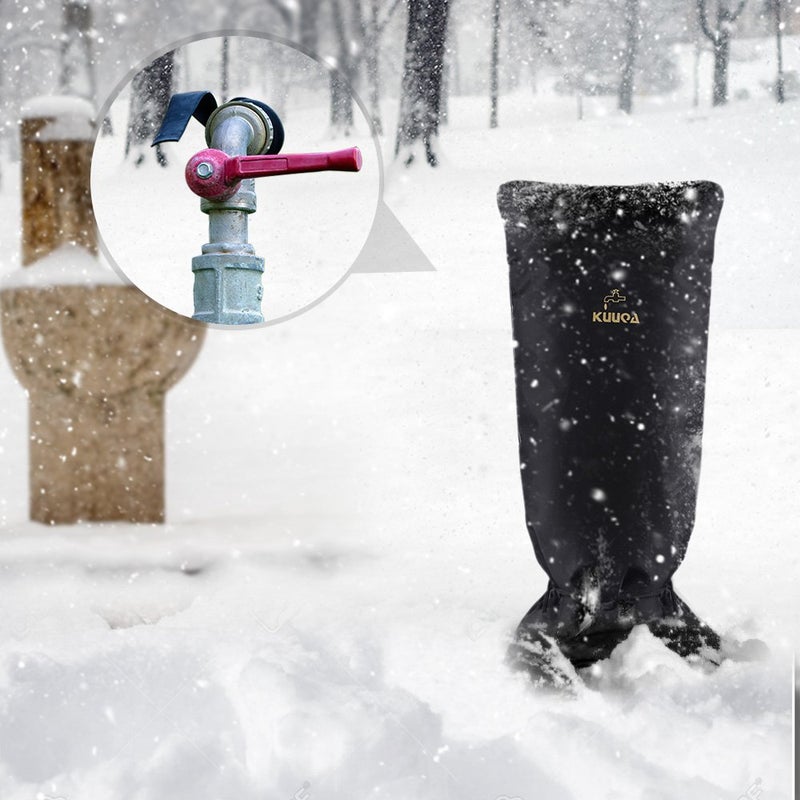 Kuuqa Large Size Outdoor Faucet Cover,Faucet Socks for Freeze Protection,Black - Image 5