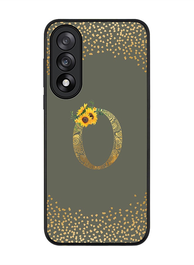 Stylizedd For OnePlus Nord 5 / Ace 5 Ultra Case,Slim fit Camera Protection, Shockproof Thin Phone cover  - Custom Floral Monogram - O  (Olive Green )