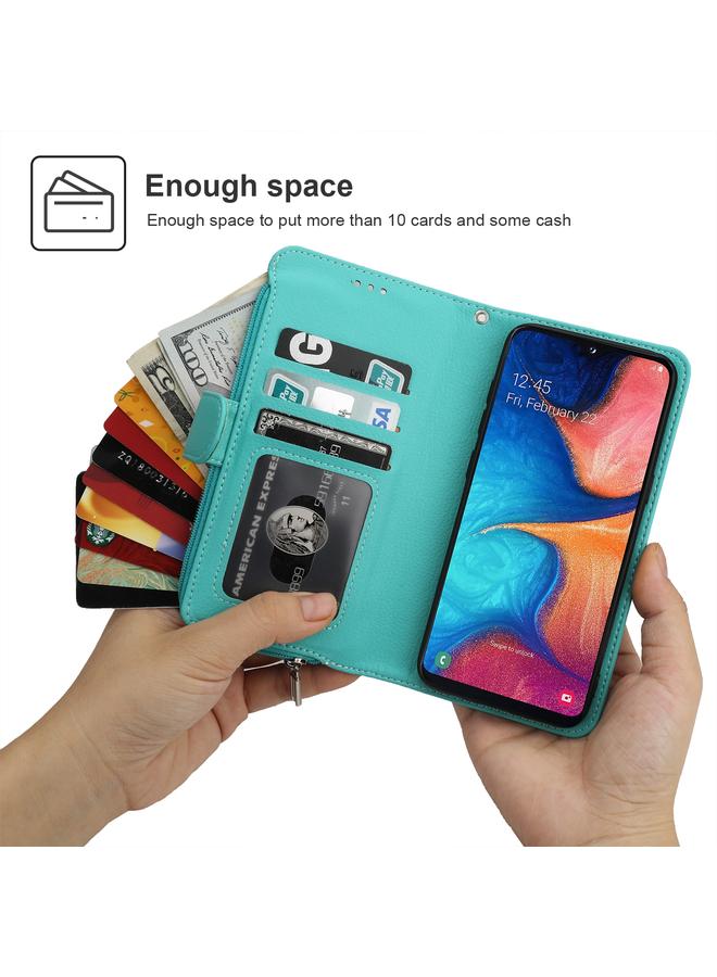 إيروريكس جراب لهاتف Samsung Galaxy A20e مصنوع من جلد مايكروفايبر بسحاب أفقي قابل للطي - Image 5