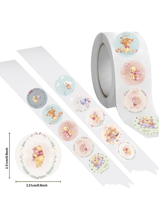 NIBEMINENT 500 Pcs Cartoon Winnie Bear Deco Kit Waterproof Stickers, High Definition Printing Bright Colors, Suitable for Laptop Skateboard Luggage Water Bottle Guitar DIY - Image 2