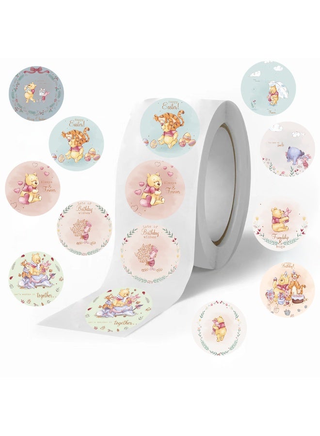 NIBEMINENT 500 Pcs Cartoon Winnie Bear Deco Kit Waterproof Stickers, High Definition Printing Bright Colors, Suitable for Laptop Skateboard Luggage Water Bottle Guitar DIY - Image 3