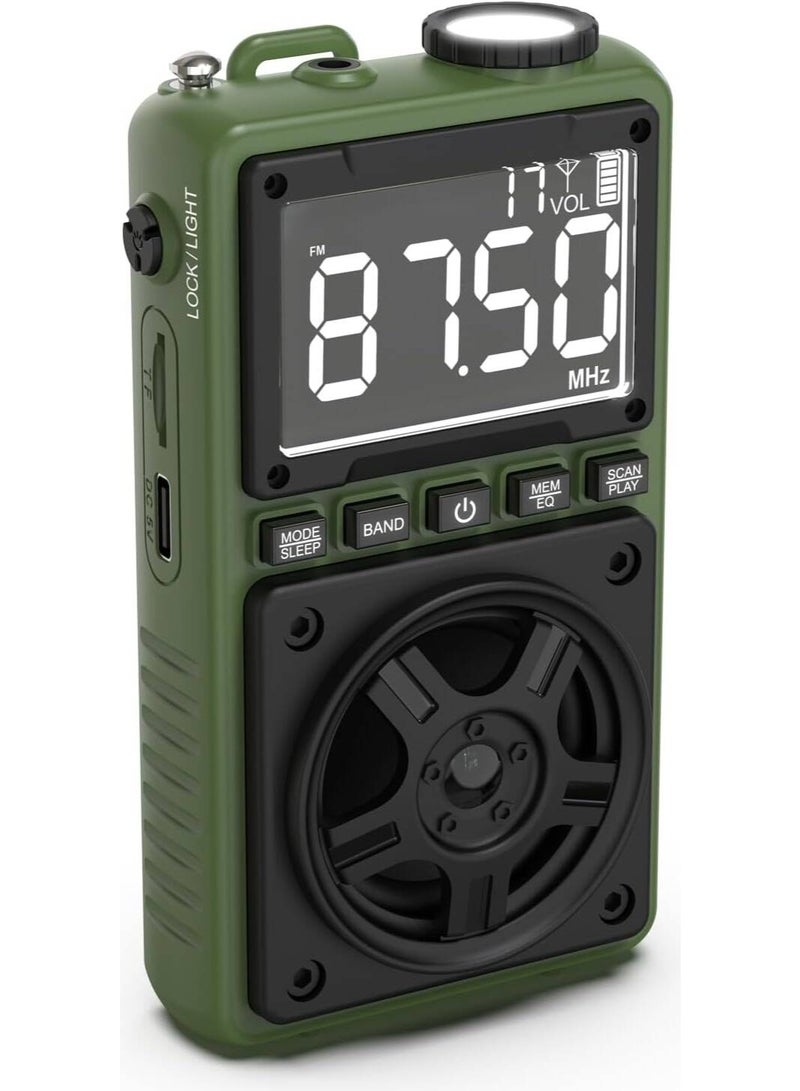 Green Lion Voyager Radio, 5W Bluetooth Speaker, Built-in FM/AM/SW Tuner, 1.2W Flashlight, Bluetooth V5.4, Digital Radio Display, 6-7 Hour Play Time, Auto Scan Mode, Type-C Port, Lock & Sleep Mode. - Image 1