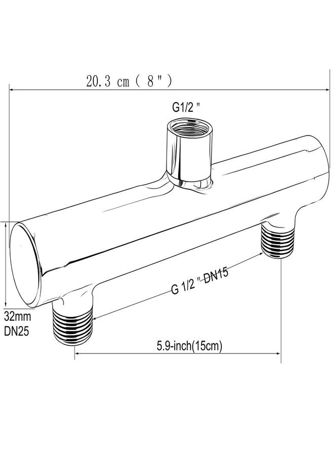 GOGOUP Dual Shower Head Manifold, G 1/2" Double Outlet Stainless Steel Multiple Diverter Water Supply Connection for Bidet Sprayer Fix Showerhead & Handheld Shower Polished - Image 3