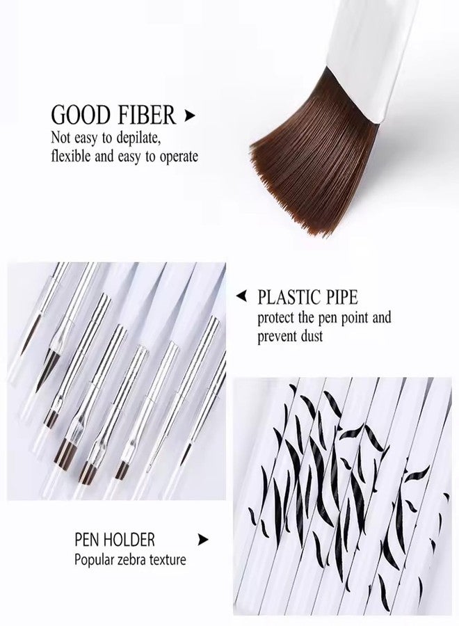 SILPECWEE 8pcs Acrylic Nail Brush, Nail Art Brush, Nail Polish Brush, Nail Paint Pen, Dotting Tool, Painting Manicure Brushes, Nail Design Brush - Image 4