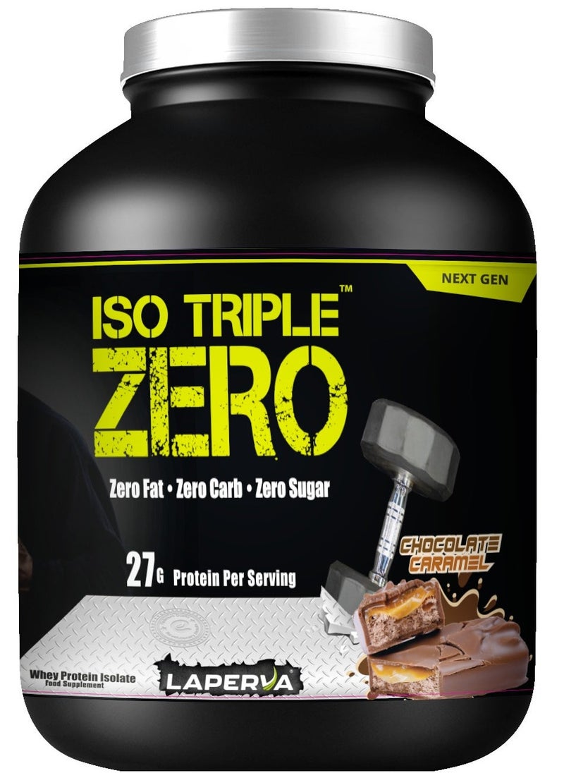 Laperva لابيرفا إيزو تريبل زيرو الجيل التالي، يدعم نمو العضلات والتعافي، يمتص بسرعة، 0 سكر و 0 كربوهيدرات و 0 دهون، نكهة الشوكولاتة بالكراميل، 4 أرطال