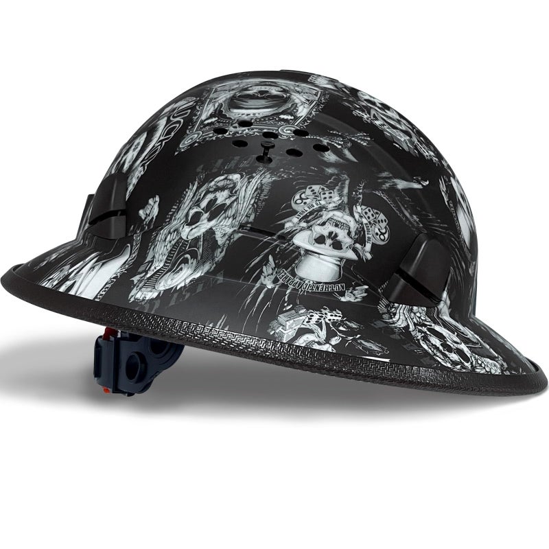 SAFEBUILDER Full Brim Hard Hats Construction Hardhats Safety Helmet Vented Adjustable Lightweight Sunshade Work Caps Industrial Head Protection ANSI Approved (WB-1-N-XY-KLT) - Image 1