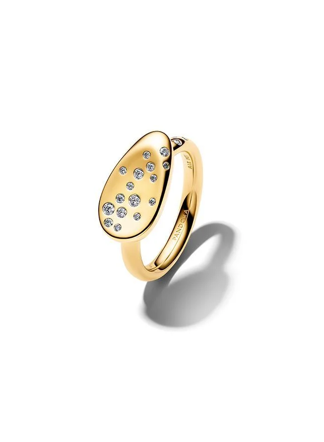 Pandora Small Stone-Set Oval Signet Ring