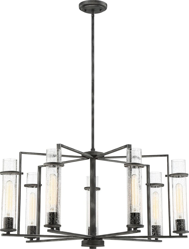 NUVO 606387 Seven Light Chandelier 7 Black