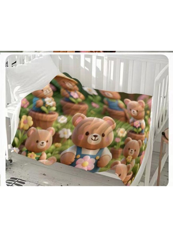 general Baby and children's cartoon flannel thin blanket (warm and comfortable, suitable for sleep, game use) 70cm*100cm - Image 2