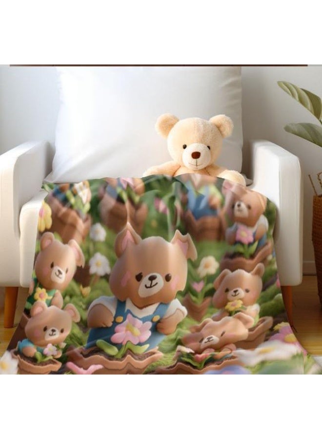 general Baby and children's cartoon flannel thin blanket (warm and comfortable, suitable for sleep, game use) 70cm*100cm - Image 1