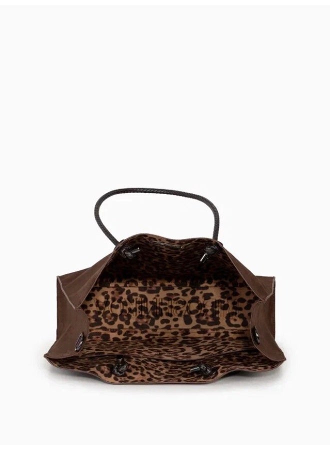 Miroshnikov Women’s Large Shopper Bag for Office & Work, Glossy PU Shoulder Tote, Memory Crinkle Effect, Spacious Lightweight Handbag, No Fastener, 40×31×12 cm - Coffee - Image 2