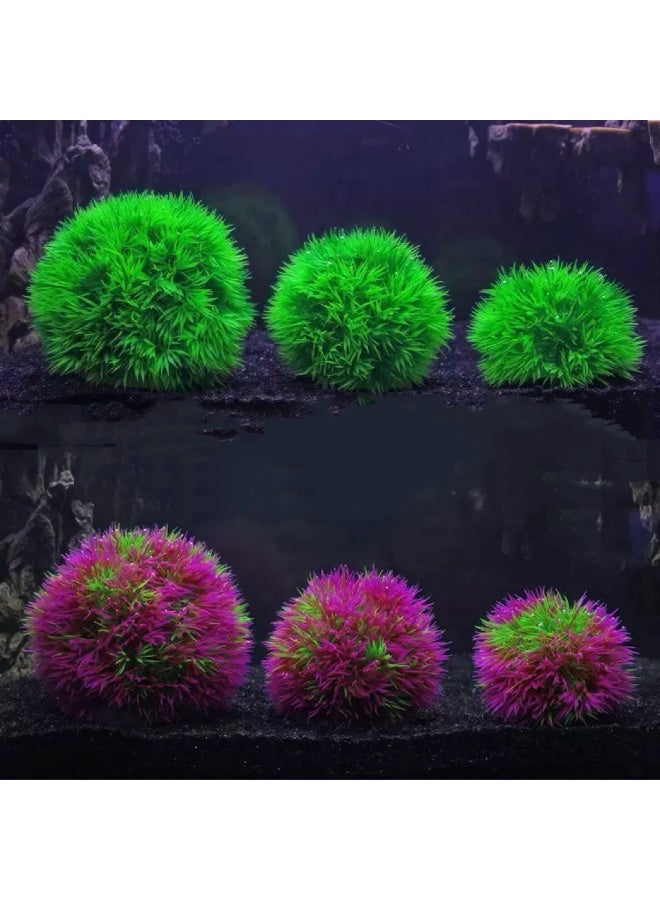 HUANXIN HOME YF Fish tank aquatic plant artificial plant water grass ball, artificial grass green plastic aquarium decoration home decoration artificial plant aquarium plastic grass. 2PCS. - Image 4