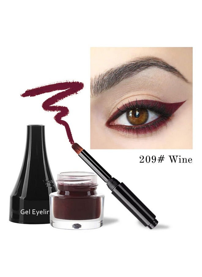 LSxia Waterproof Gel Eyeliner In Wine 2In1 With Brush 10 Colors Skinfriendly Waterproof Longwearing 0.08 Oz  - Image 3