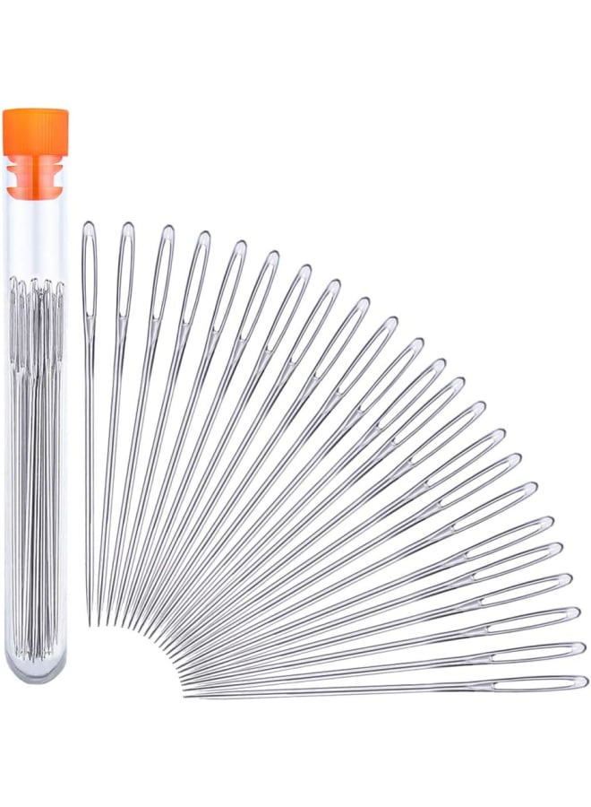 23 PCS Large Eye Sewing Needles, 2.36in Sewing Sharp Needles, Leather Needle Embroidery Thread Needle, Stainless Steel Yarn Knitting Needles with a 3.3in Plastic Bottle - Image 1