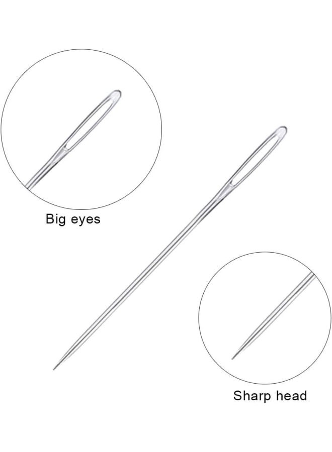 23 PCS Large Eye Sewing Needles, 2.36in Sewing Sharp Needles, Leather Needle Embroidery Thread Needle, Stainless Steel Yarn Knitting Needles with a 3.3in Plastic Bottle - Image 4