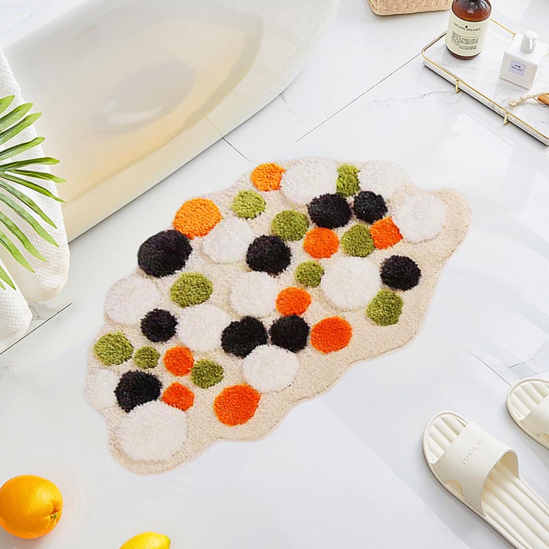 UKELER 3D MOSS BATH PRASE DICT للحمام لينة أشعث سجاد حمام دش حوض استحمام حصيرة الزخرفة للمنزل 31.5'X19.7 '' ' - Image 1