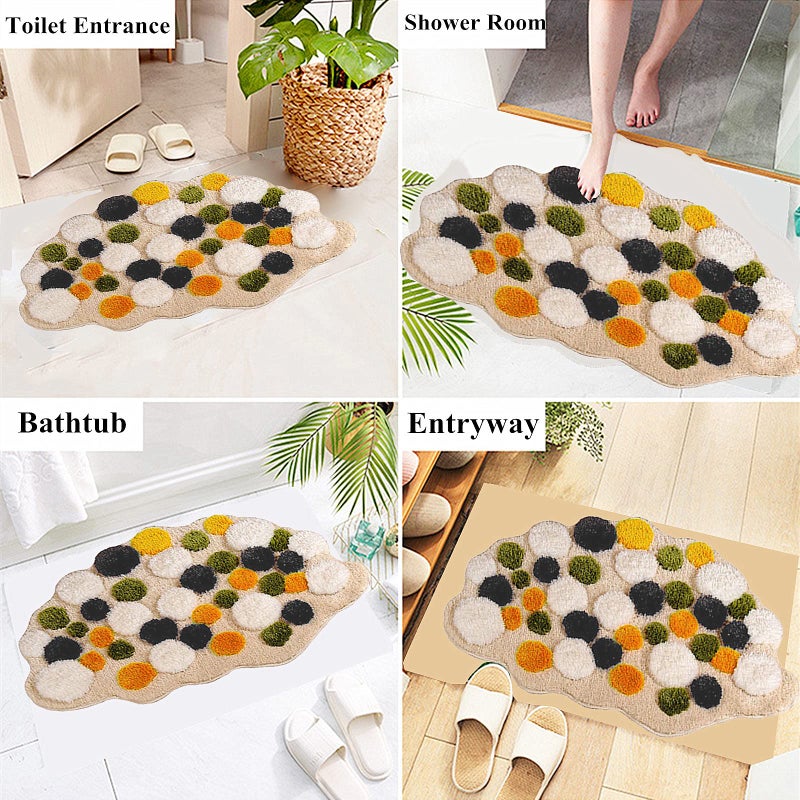 UKELER 3D MOSS BATH PRASE DICT للحمام لينة أشعث سجاد حمام دش حوض استحمام حصيرة الزخرفة للمنزل 31.5'X19.7 '' ' - Image 3