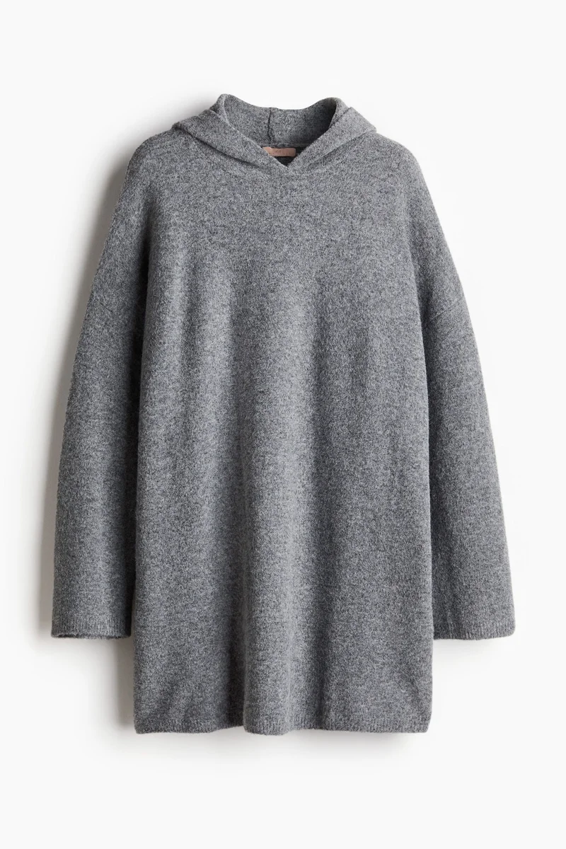 H&M Hooded Fine-Knit Dress
