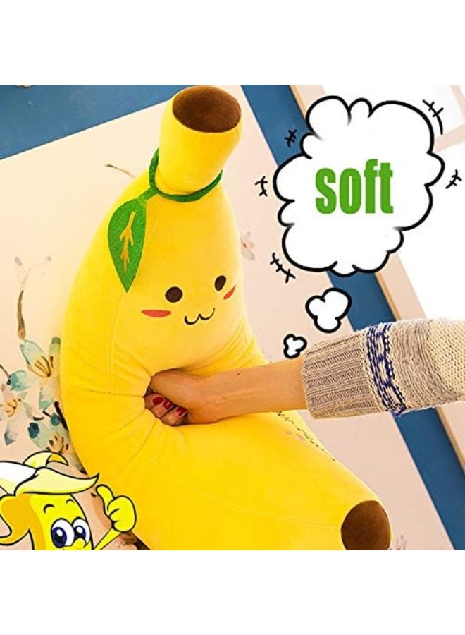 BEYTOR Cute Banana Stuffed Plush Pillow – Large Soft Fruit Hugging Cushion, Yellow Banana Plush Toy for Bed, Home Décor & Kids Birthday Gifts 80cm - Image 4
