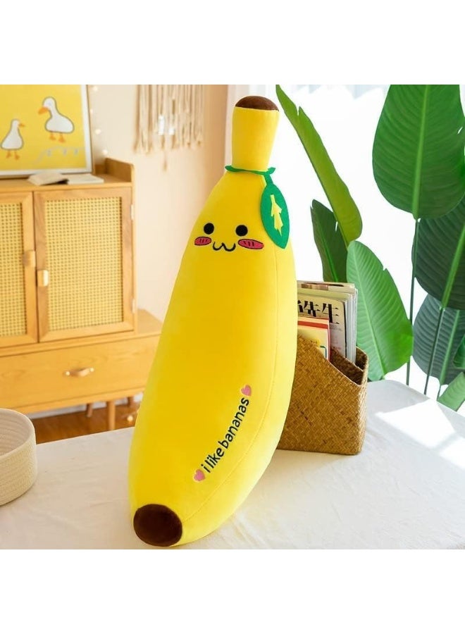 BEYTOR Cute Banana Stuffed Plush Pillow – Large Soft Fruit Hugging Cushion, Yellow Banana Plush Toy for Bed, Home Décor & Kids Birthday Gifts 80cm - Image 2