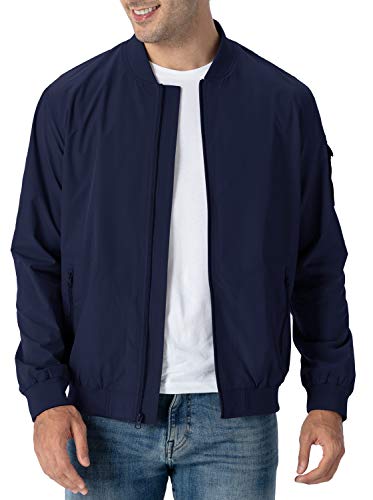 Rdruko Men's Bomber Jacket Lightweight Casual Stylish Fashion Jacket Wind Breakers Softshell(Navy, US M) - Image 1