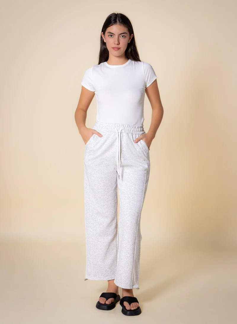 Shapes Grey WIDE LEG PLUSH COMFORT TROUSERS for Women | Best Price UAE