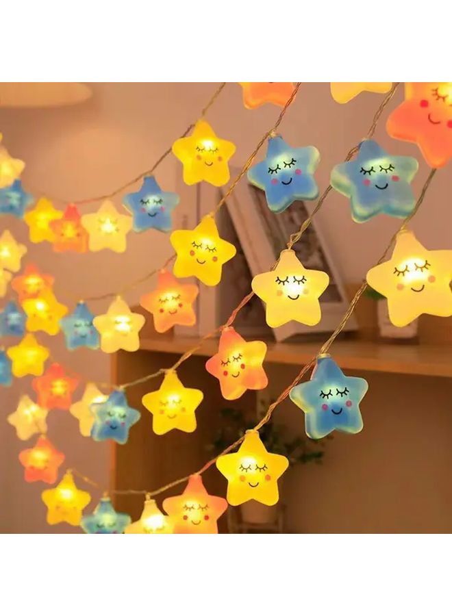 Four Color Stars String Lights 9 9Ft 20 LED Cute Room Decor - Image 1