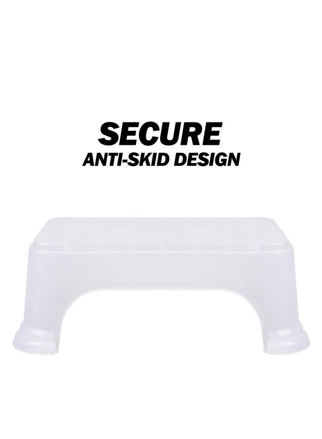 Kuber Industries Bath Stool for Bathroom | Plain Square Stool | Bathroom Stool for Bathing | Plastic Stools for Sitting | P6 | Transparent - Image 4