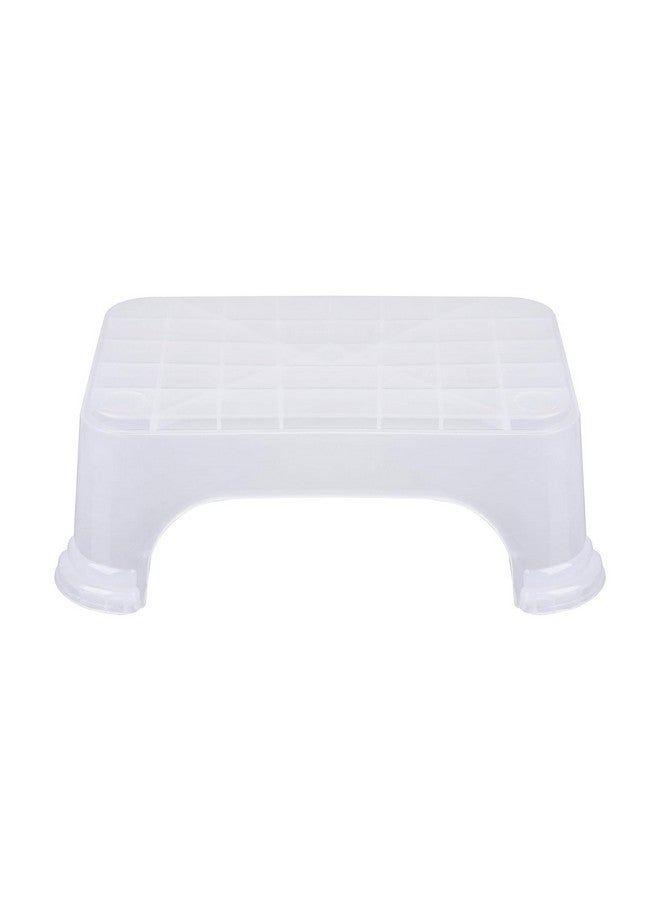 Kuber Industries Bath Stool for Bathroom | Plain Square Stool | Bathroom Stool for Bathing | Plastic Stools for Sitting | P6 | Transparent - Image 2