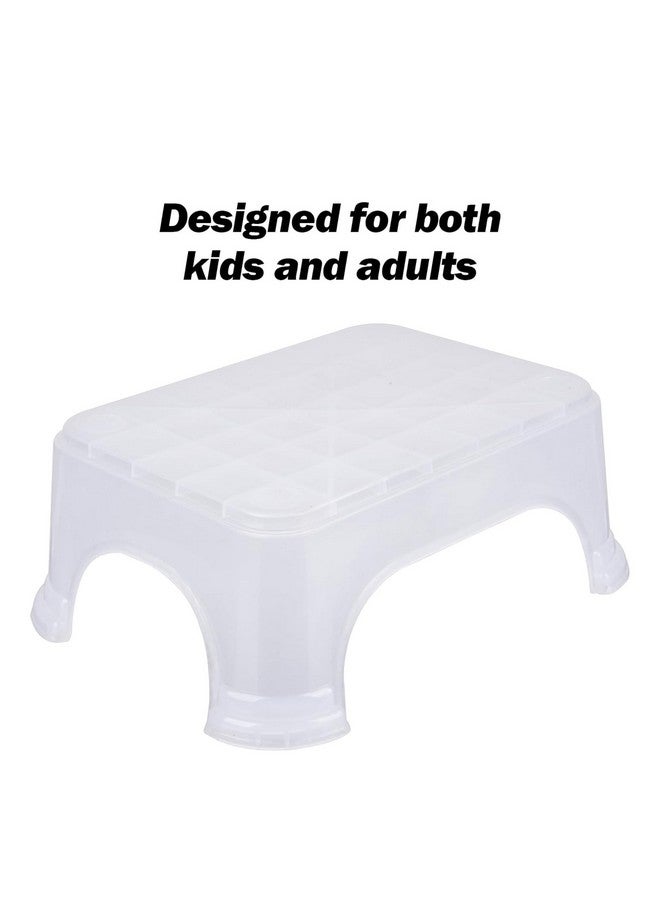Kuber Industries Bath Stool for Bathroom | Plain Square Stool | Bathroom Stool for Bathing | Plastic Stools for Sitting | P6 | Transparent - Image 5