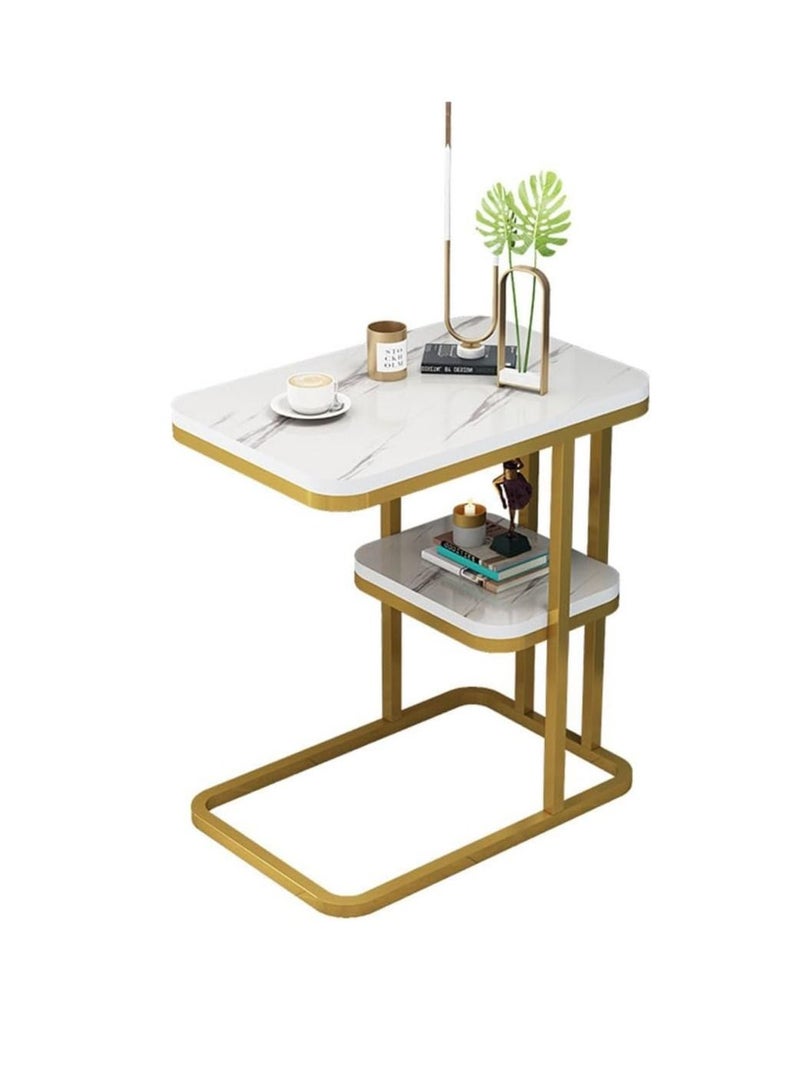 الكوتش طاولة جانبية طاولة تخزين  مزدوجة الطبقات للمنزل والمكتب وغرفة الاستقبال وطاولة الأريكة وطاولة سلة المجلات خزائن بجانب السرير وغرفة المعيشة - Image 1