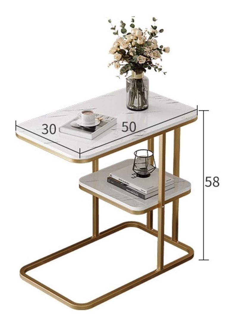 الكوتش طاولة جانبية طاولة تخزين  مزدوجة الطبقات للمنزل والمكتب وغرفة الاستقبال وطاولة الأريكة وطاولة سلة المجلات خزائن بجانب السرير وغرفة المعيشة - Image 3