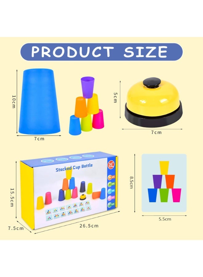 Aideli Sport Stacking Cup Game Set - 12 Speed Cups with 50 Cards and Bell for Kids and Adults - Image 2