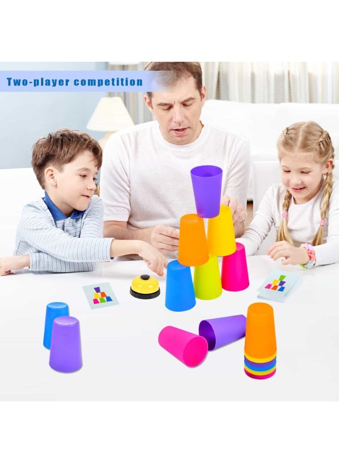 Aideli Sport Stacking Cup Game Set - 12 Speed Cups with 50 Cards and Bell for Kids and Adults - Image 3