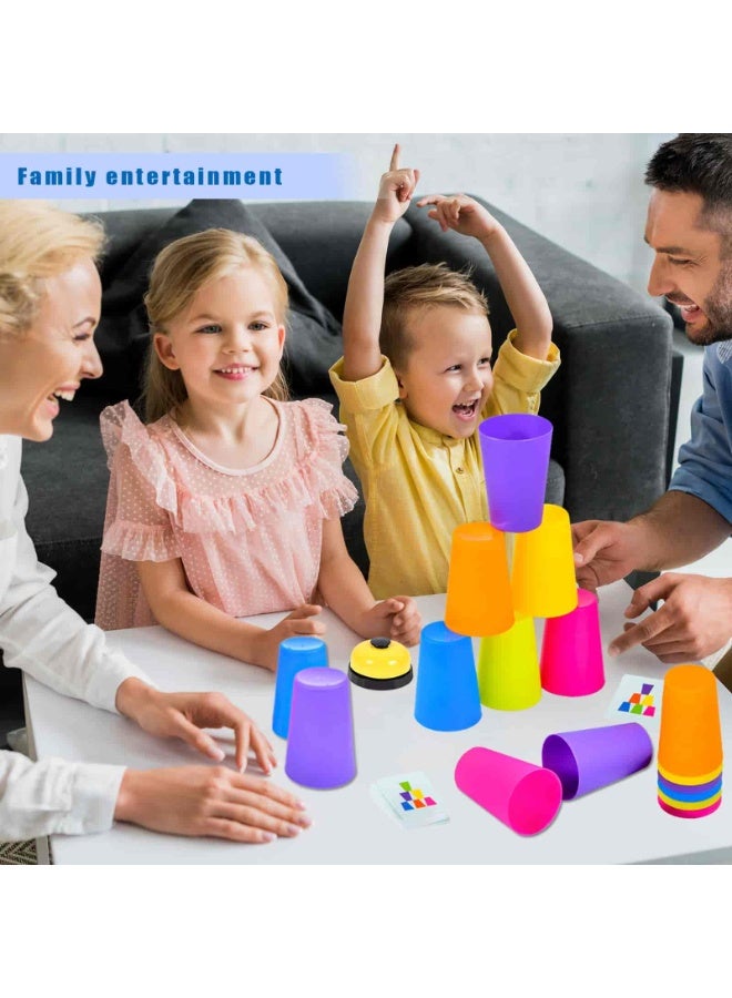 Aideli Sport Stacking Cup Game Set - 12 Speed Cups with 50 Cards and Bell for Kids and Adults - Image 4