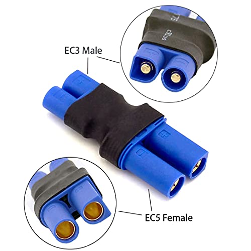FLY RC 4PCS EC3 Male Connector to EC5 Plug Female Adapter Wireless RC Lipo Battery Connectors - Image 5