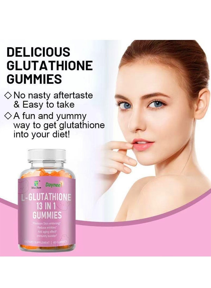 Best L-Glutathione 13 in 1 Gummies | Safe & Effective Skin Whitening & Brightening Gummies with Collagen | Anti-Aging Delicious Chewable Supplements for Skin Health - Image 4