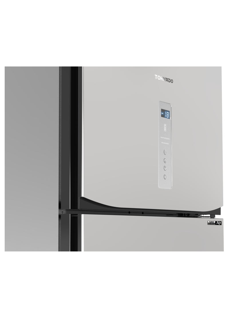 TORNADO Refrigerator J-Tech Inverter No Frost 450 Liter Silver Digital Control Panel Energy Class : (A) Ag+ Nano Deodorizer Filter Hybrid cooling system Tropical Low Noise Design RF-580ATV-SL RF-580ATV-SL Silver - Image 3