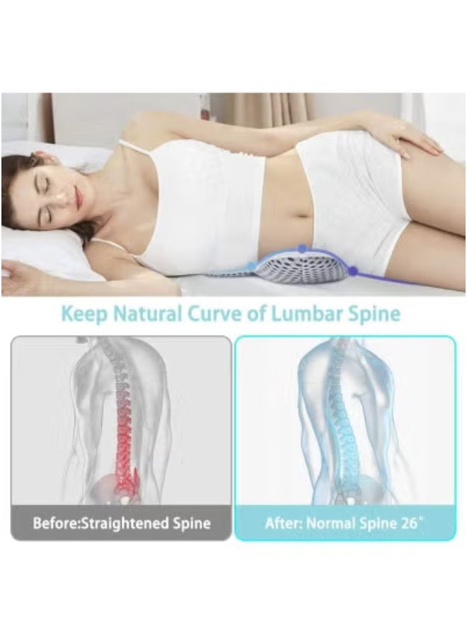 TIGER Adjustable Height 3D Lower Back Support Pillow for Sleeping – Ergonomic Lumbar Cushion with Leaf Shape Design for Sciatic Pain Relief & Spine Alignment – Ideal for Back Sleepers, Stomach Sleepers & Pregnancy Support – Breathable Off-White Sleep Aid  - Image 2