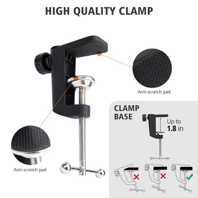 SUNMON HyperX QuadCast Boom Arm - Upgraded Red Boom Arm with Windscreen, Sound Insulation and Noise Reduction, HyperX QuadCast Microphone Arm with 3/8" to 5/8" Adapter - Image 5
