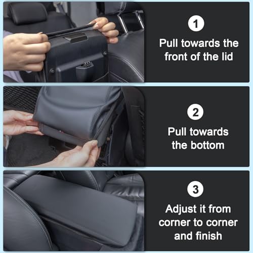 TOPINSTALL 2025 2026 Camry Center Console Cover Compatible with 2025 2026 Toyota Camry (LE/SE/XLE/XSE) Accessory, PU Leather Armrest Box Lid Protector Anti-Scratch Middle Console Cover Black - Image 5
