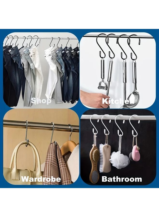 6pcs Black S Shaped Hooks Kitchen Organizer Storage Utility Hooks - Image 5