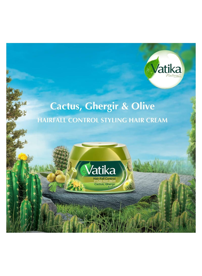 VATIKA Hair Fall Control Styling Hair Cream Cactus, Ghergir and Olive 140ml - Image 2