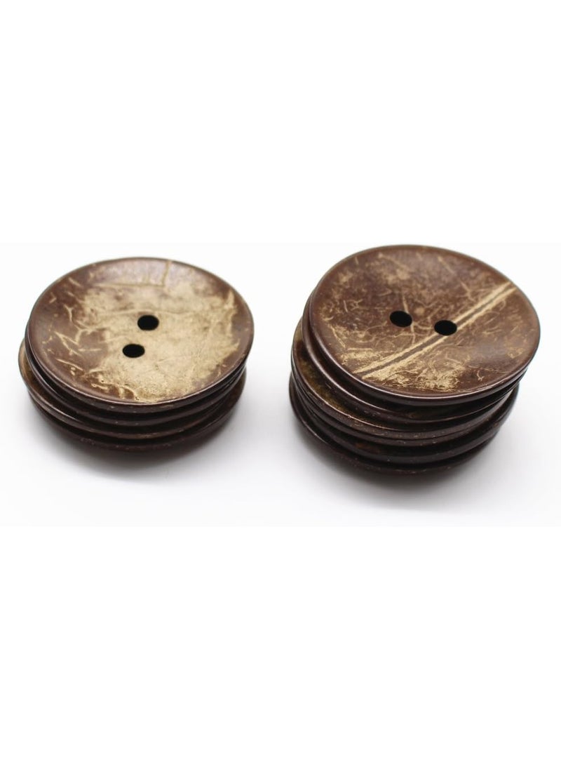 YaHoGa 10 pcs Natural Coconut Shell Buttons 2 Inch 50MM Large Coconut Buttons for Sewing DIY Crafts 50mm  - Image 2