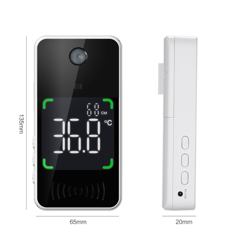 Non-Contact Digital Forehead Thermometer 10cm-80cm Remote Auto Thermometer Wall-Mounted Infrared Thermometer °C / °F Unit Switch 12 Languages Voice Broadcast for Office Factories School Shops Restaurants - Image 2