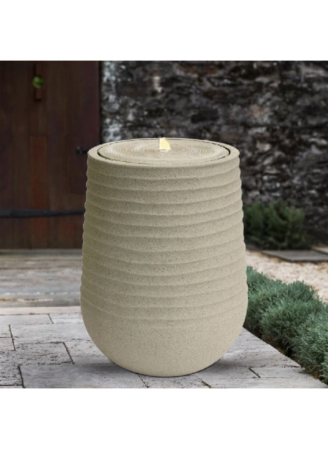 serene Durable and Elegant Design Round Freestanding Resin Fountain White 80 x 55.5 x 55.5 cm SW070A  - Image 2