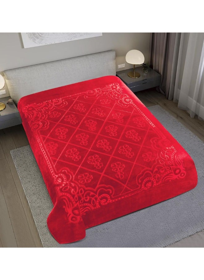 SMART HOME Luxury Double Winter Blanket - Soft, Silky Textured, 2-Ply Double Bed Blanket - Weight 4 kg - Size 200 x 230 cm - Heavy Blanket, Plaid Blanket, Thick 2-Ply Winter Blanket - Ideal for Sleeping and Winter Furnishings  - Image 1