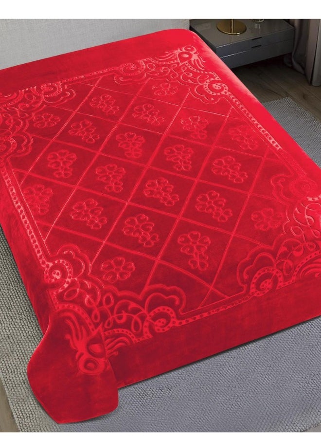 SMART HOME Luxury Double Winter Blanket - Soft, Silky Textured, 2-Ply Double Bed Blanket - Weight 4 kg - Size 200 x 230 cm - Heavy Blanket, Plaid Blanket, Thick 2-Ply Winter Blanket - Ideal for Sleeping and Winter Furnishings  - Image 4